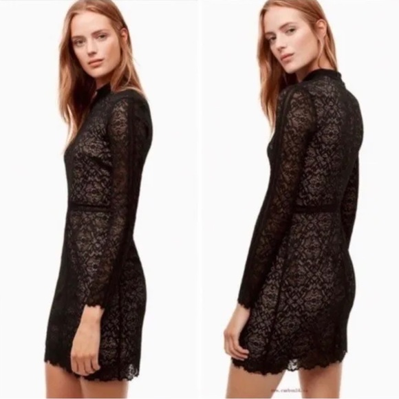 Aritzia Wilfred Janvry black lace dress 00 NWT - Picture 2 of 5
